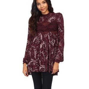 Free People sweet thing tunic dress purple floral size medium